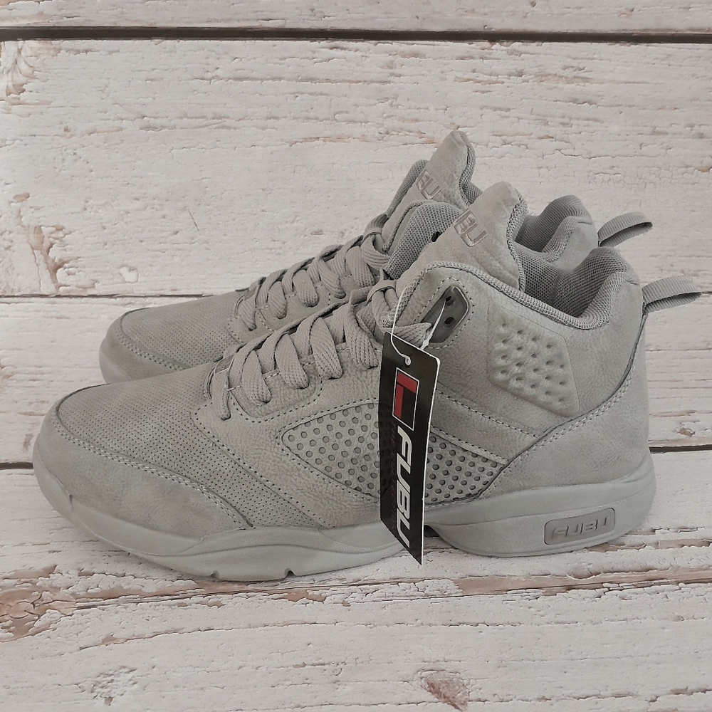 FUBU Men's Zone High-top Basketball Shoes Sneakers Gray NWT